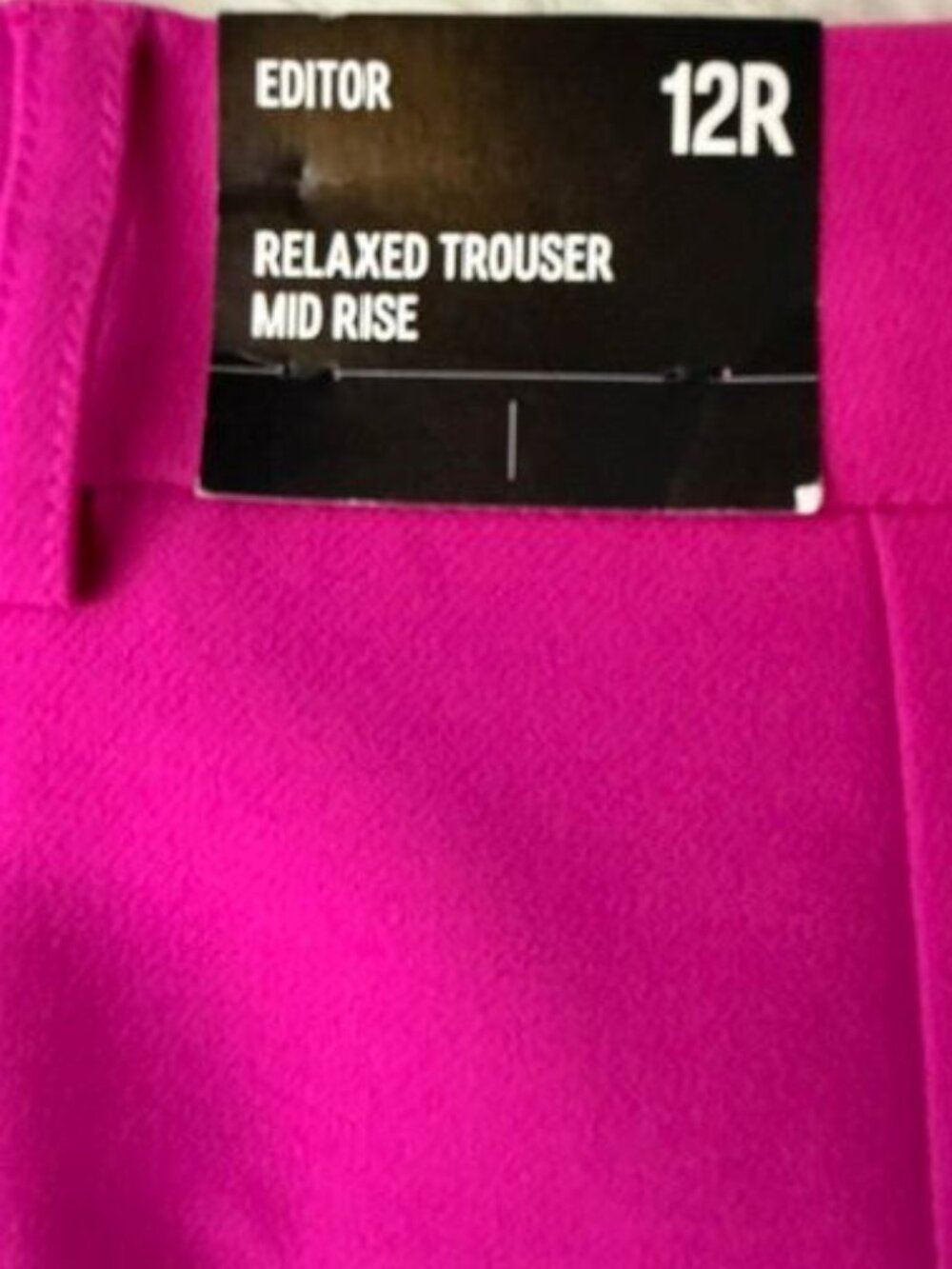 Express Editor Hot Pink Mid Rise Relaxed Stretch Trouser Sz 12 Regular - Picture 10 of 12